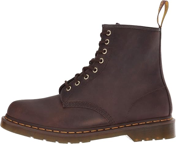 Dr. Martens 1460 Unisex Crazy Horse Leather Lace Up Boots, Brown - Brown Gaucho
