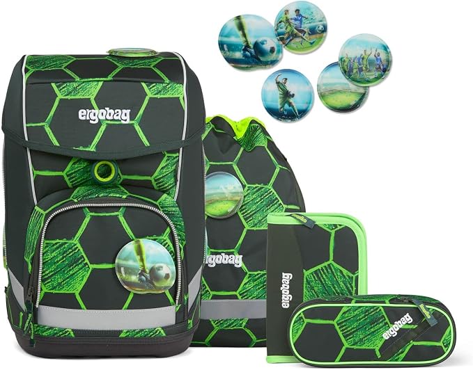 Ergobag Cubo Set Ergonomic School Backpack, 5-piece set - Bullseye Bear
