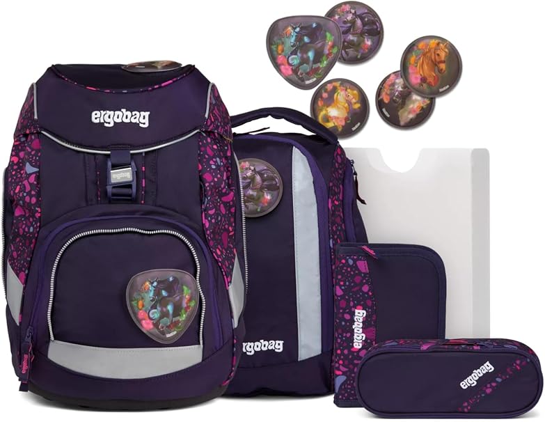 Ergobag Pack Set Ergonomic School Backpack, 6-piece set - Horse WhisBear