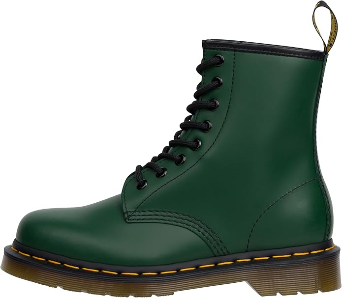 Dr. Martens 1460 Unisex Smooth Leather Lace Up Boots, Green