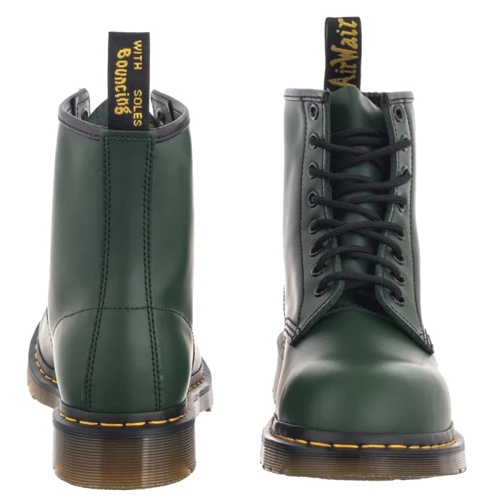 Dr. Martens 1460 Unisex Smooth Leather Lace Up Boots, Green