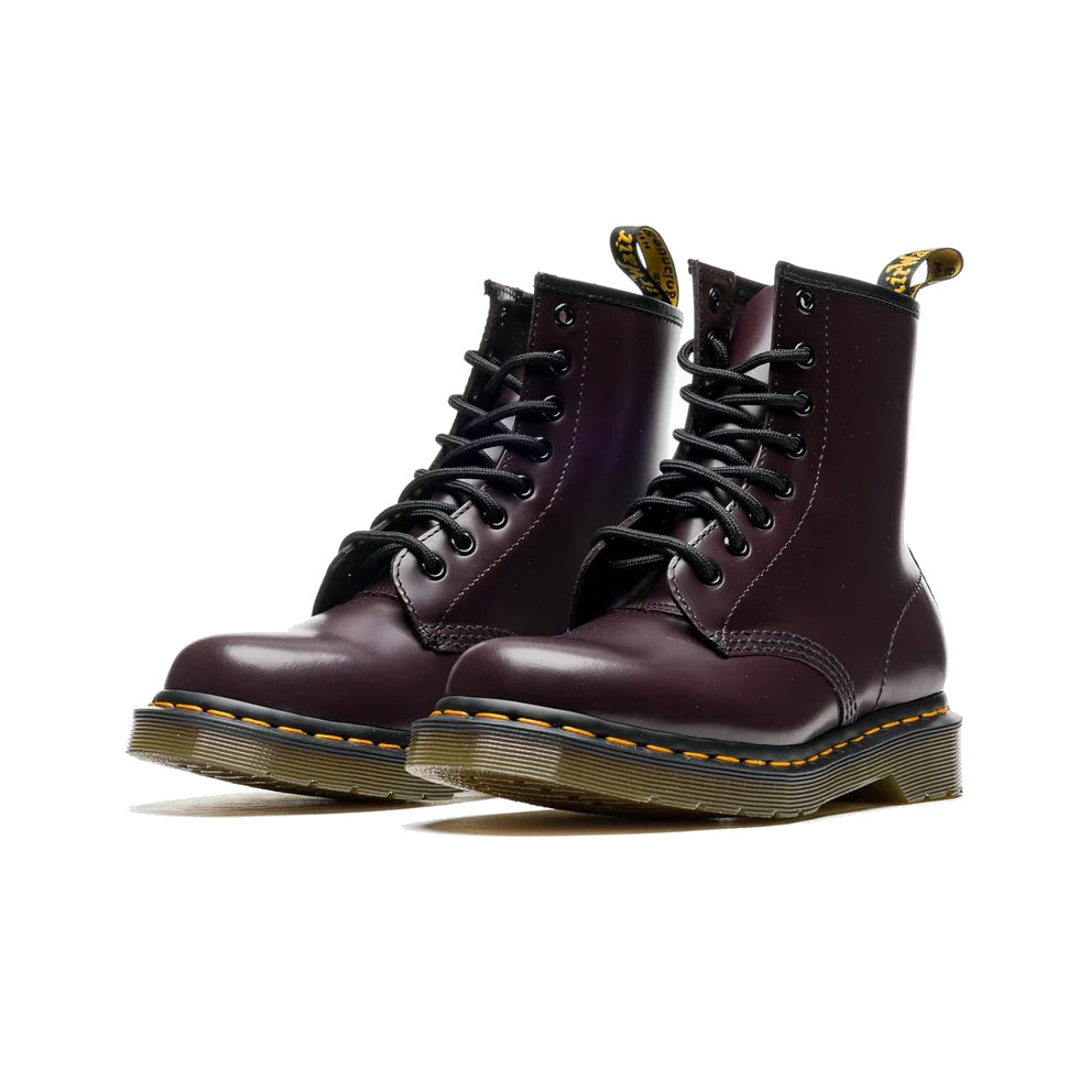 Dr. Martens 1460 Unisex Smooth Leather Lace Up Boots, Burgundy